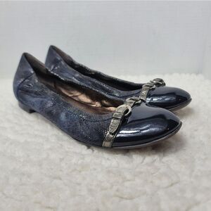 AGL Attilio Giusti Leombruni Ballet Flats Navy Patent Toe 38.5 Italy
